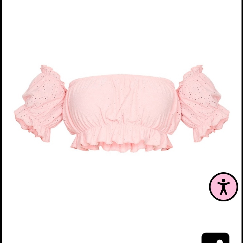 Crop top from PLT, 3x cute pink with cuff sleeves